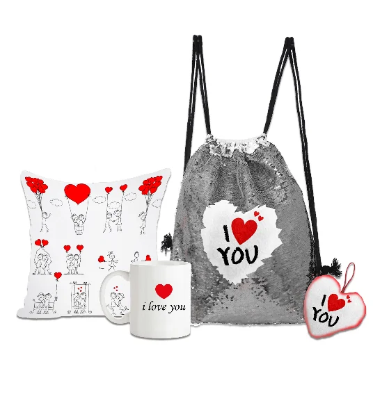Valentine day gift combo bag - Silver